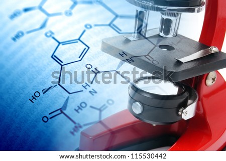 Medical or chemistry science background with microscope