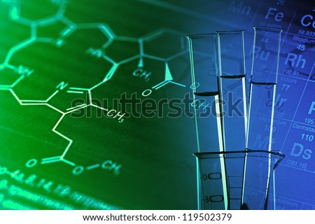 Medical or science background with laboratory tools.
