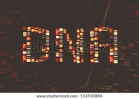 Pills in test tube over fingerprint test DNA background.