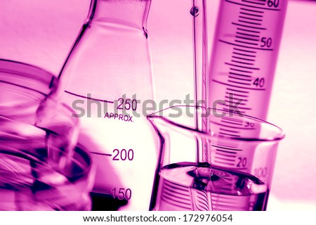 Laboratory glass. Laboratory concept. Small depth of field.