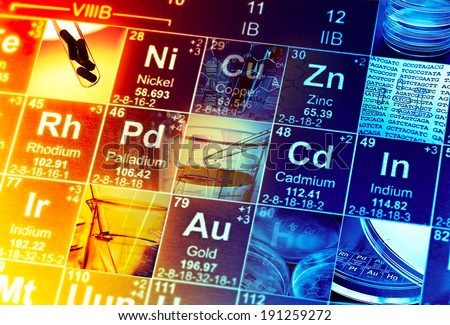Periodic table of elements and laboratory tools Science Periodic table of elements and laboratory tools Science