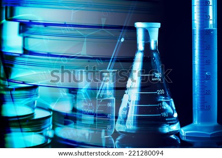 Laboratory glass. Macro image. Laboratory concept.