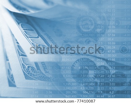 Finance background with dollars and clock mechanism. Business concept.