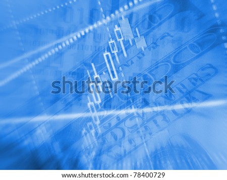 Finance background with dollars and graphs. Business concept.