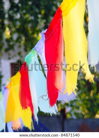 Colored party flags