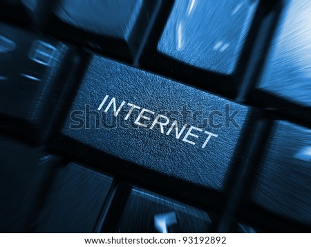 Computer keyborad with key internet. Internet concept.