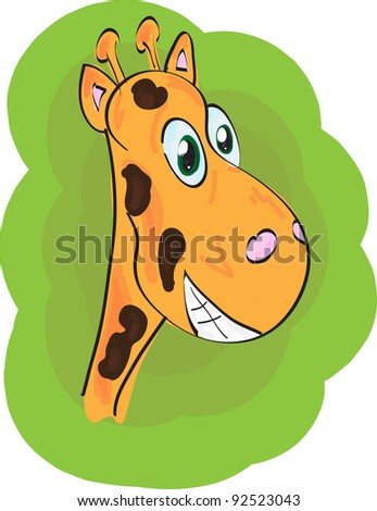 Cartoon Giraffe Smiling