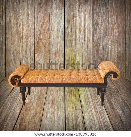 luxury leather armchair on Abstract Creative Wood Background