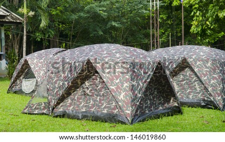 Tent camping in a campground in Thailand national park