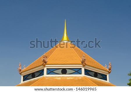 Gable apex on the roof in temple