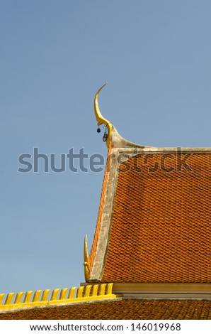 Gable apex on the roof in temple