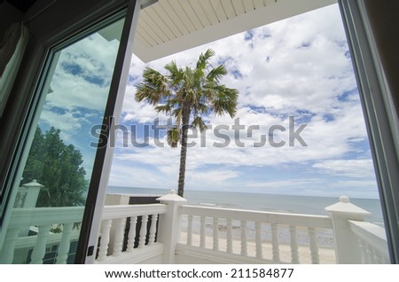 View to the sea from a balcony