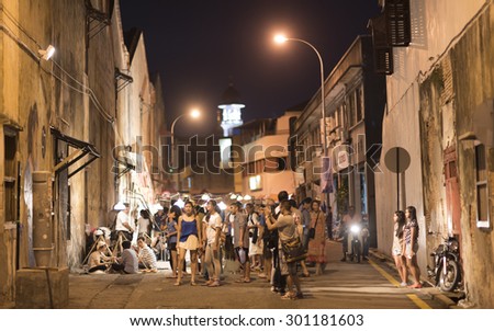 Georgetown, Penang, Malaysia - JULY 4 : Heritage Celebrations 2015 EAT RITE:Rituals Foods of George Town. Tourists attention to Celebrations on the opening day. on July 4,2015 in Penang, Malaysia.