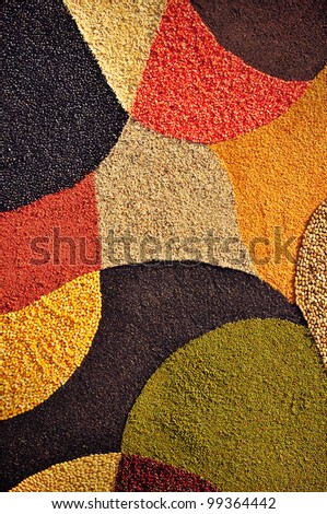 Beautiful colorful of cereal seeds background. Abstract texture background