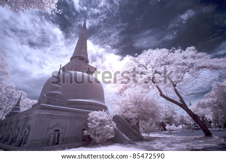 Places Of Worship in infrared ,Thailand.