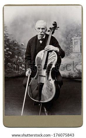 High resolution scan of a genuine vintage photograph circa 1893-1900 of senior man.