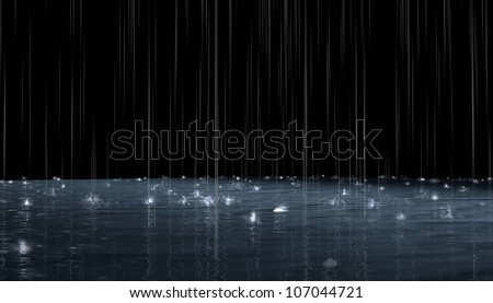 Night rain. 3d rendering