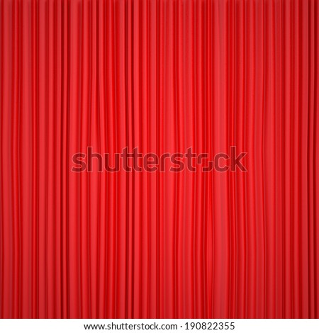 Closed red curtain lit Spotlight. Three-dimensional render