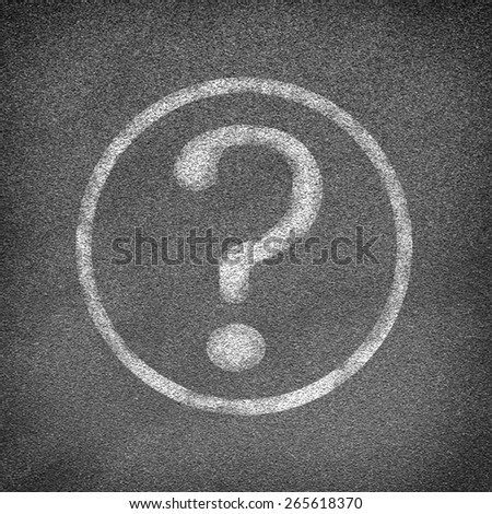 Asphalt road texture with circle and question mark. Business concept