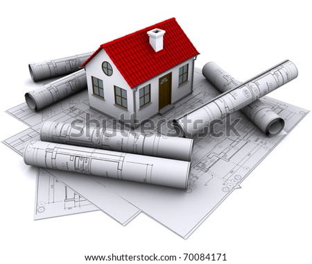 white house drawing. stock photo : A white house