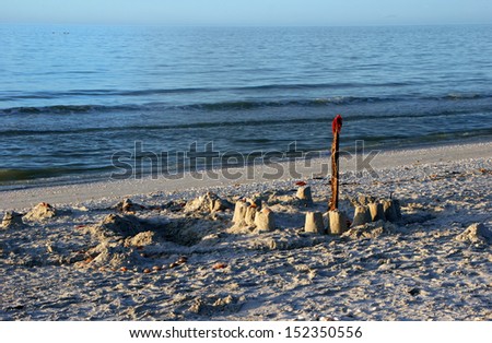childhood sandcastle on beautiful sanibel florida beach