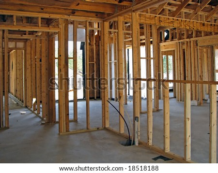framing a new house in the suburbs