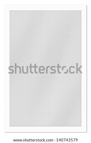 White squared page of paper isolated on white