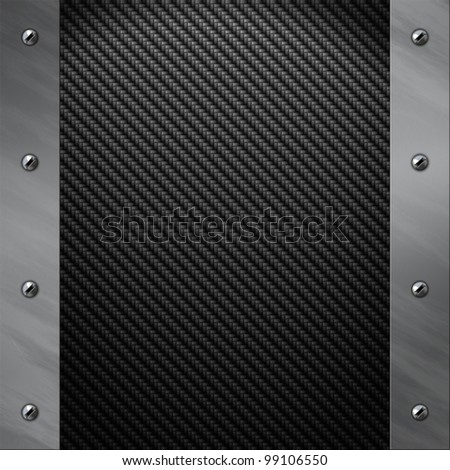 Brushed aluminum frame bolted to a grey real carbon fiber background