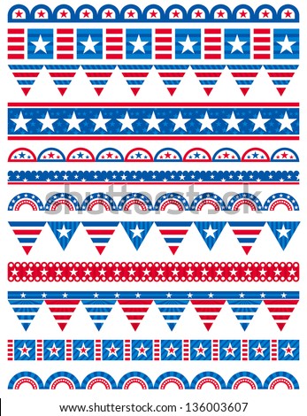 USA decorative borders ornamental rules dividers vector USA decorative borders ornamental rules dividers vector