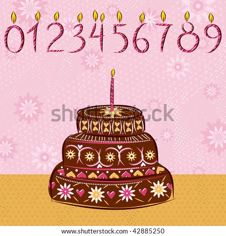 holiday cake for valentine\'s day and birthday, vector