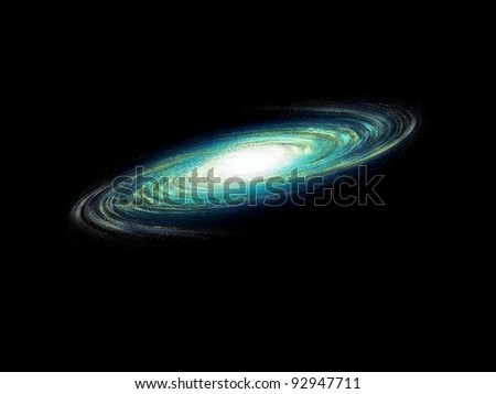 Spiral Galaxy on Black - A custom drawn Spiral Galaxy on Black Background