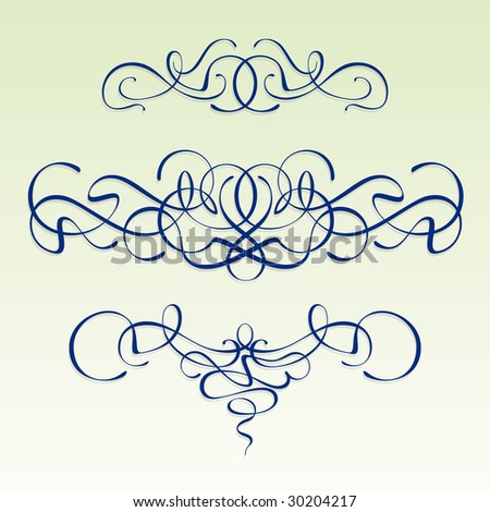 stock vector : Modern style scrolls - Art nouveau design elements