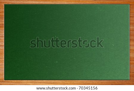 Green chalkboard with wooden frame over white background