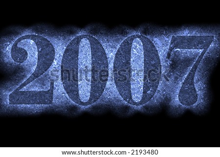 New year 2007, beautiful arabic numerals on black background