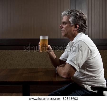 Man drinking alone