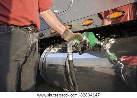 Fueling Up a Freight Transport Truck