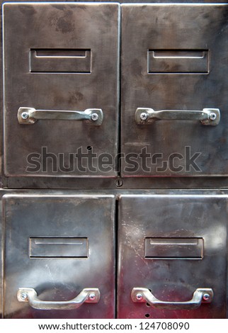 Vintage file cabinets in black and chrome