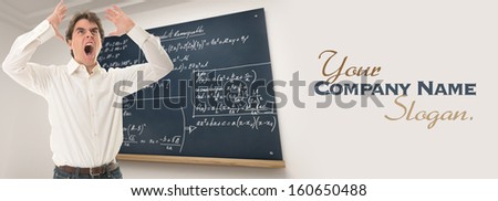 Angry teacher in a mathematics class