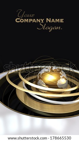 Earth rotation in black and gold