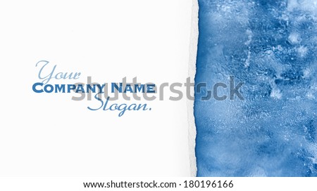 Refreshing background with torn paper and blue ice