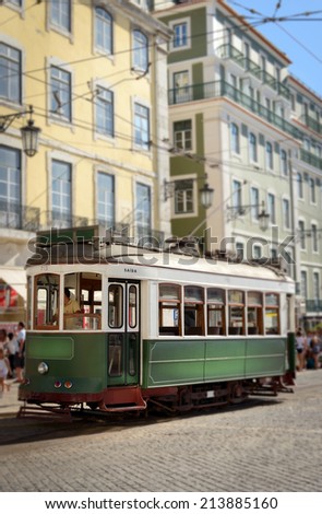 retro tramway in Lisbon
