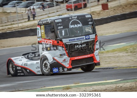 MADRID, SPAIN - OCTOBER 3 2015. XXIX European Truck racing Championship, Jarama circuit.