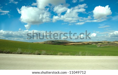 Peaceful landscape from the road