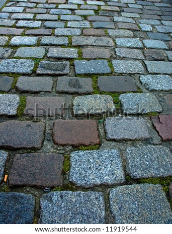 Close-up shot of cobblestone ground perfect for texture and backgrounds