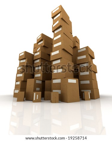 piles of boxes