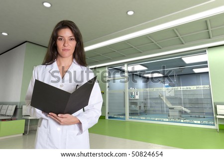 Female medical professional in a modern clinic