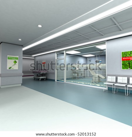 3D rendering of an upscale modern clinic