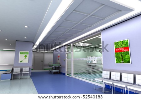 3D rendering of an upscale modern clinic