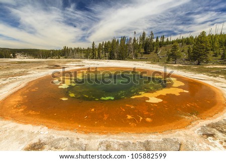 Hot Pool basin in Yellowstone National Park