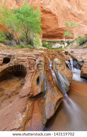 Beautiful desert waterfall landscape
